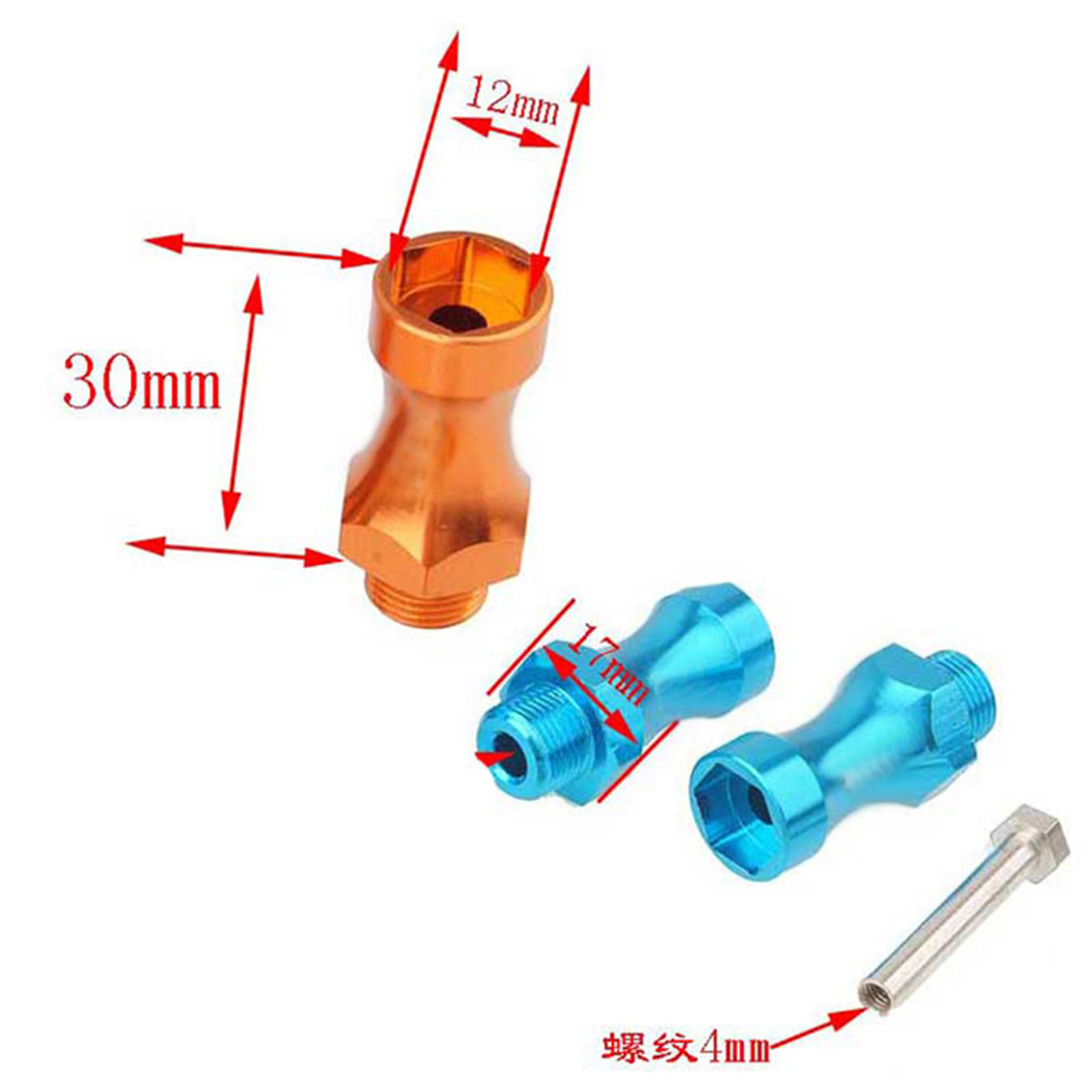 4pcs Wheel Hex 12mm Turn 17mm  - Wheel Hex Adapter review and price