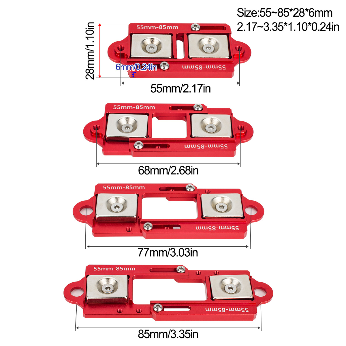 4PCS 55-85mm Adjustable Magnet - Body Shell Rc review and price